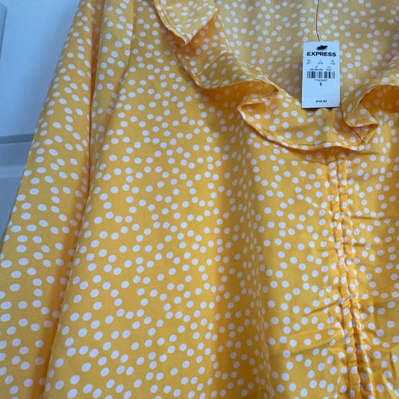 XS-Yellow Polka dot top -Express -NWT - Picture 6 of 6